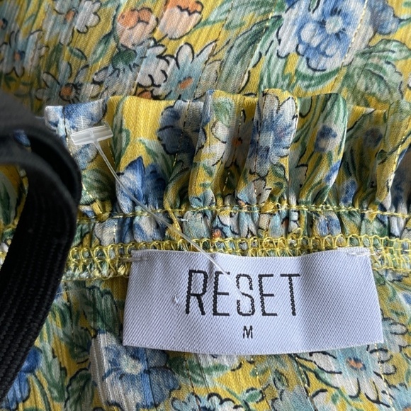 💋RESET Floral Print Ruffle Short Sleeve Layered Skirt Mini Dress - Picture 7 of 8